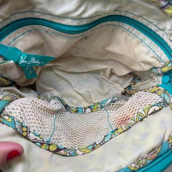 Vera Bradley Peacock Paisley Print Makeup Bag with Handles PVC Lined - Picture 5 of 8